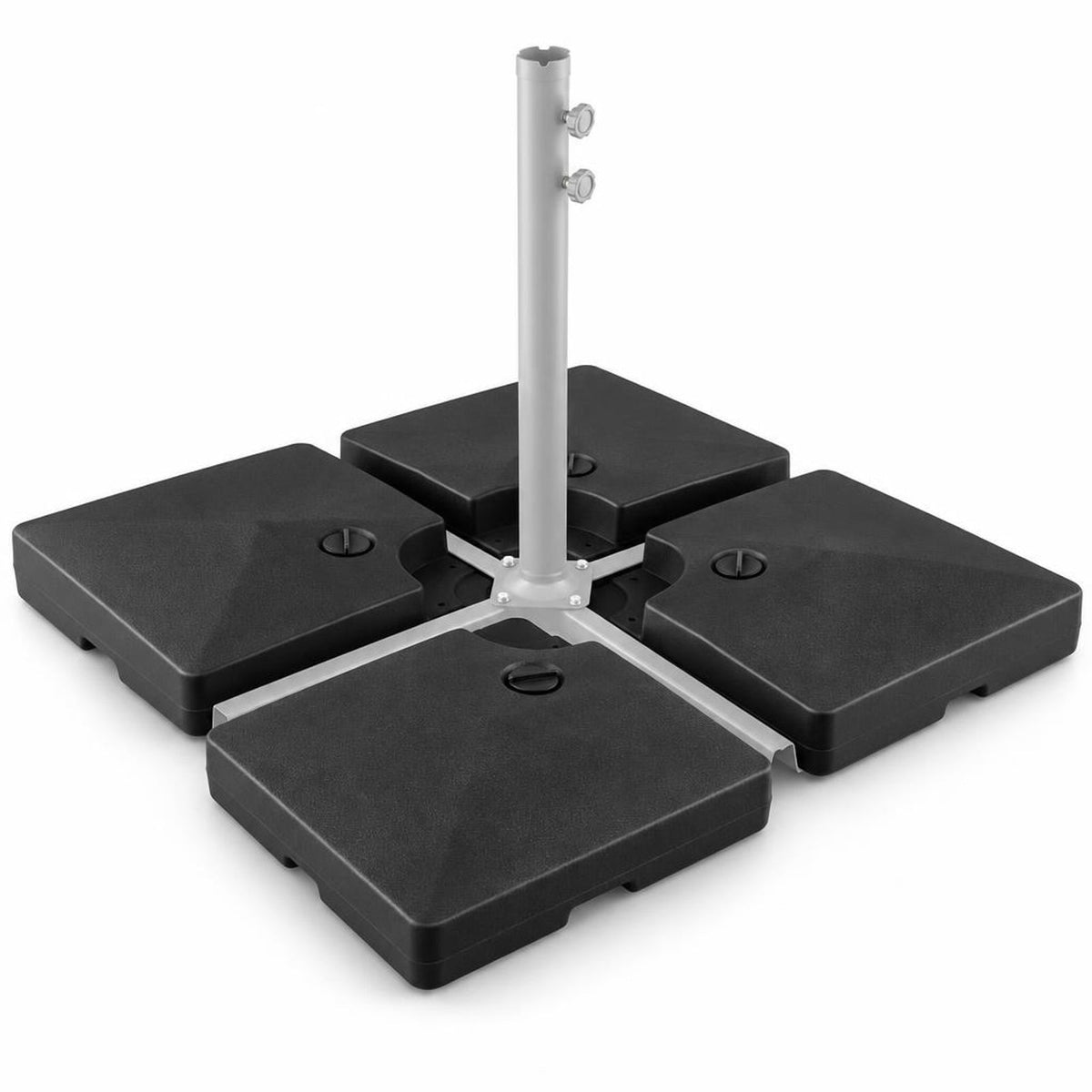 Airfind 4-Piece 20L Cantilever Offset Patio Umbrella Base, Providing 200 lbs large water filling capacity, Each plates can be stacked up to save space