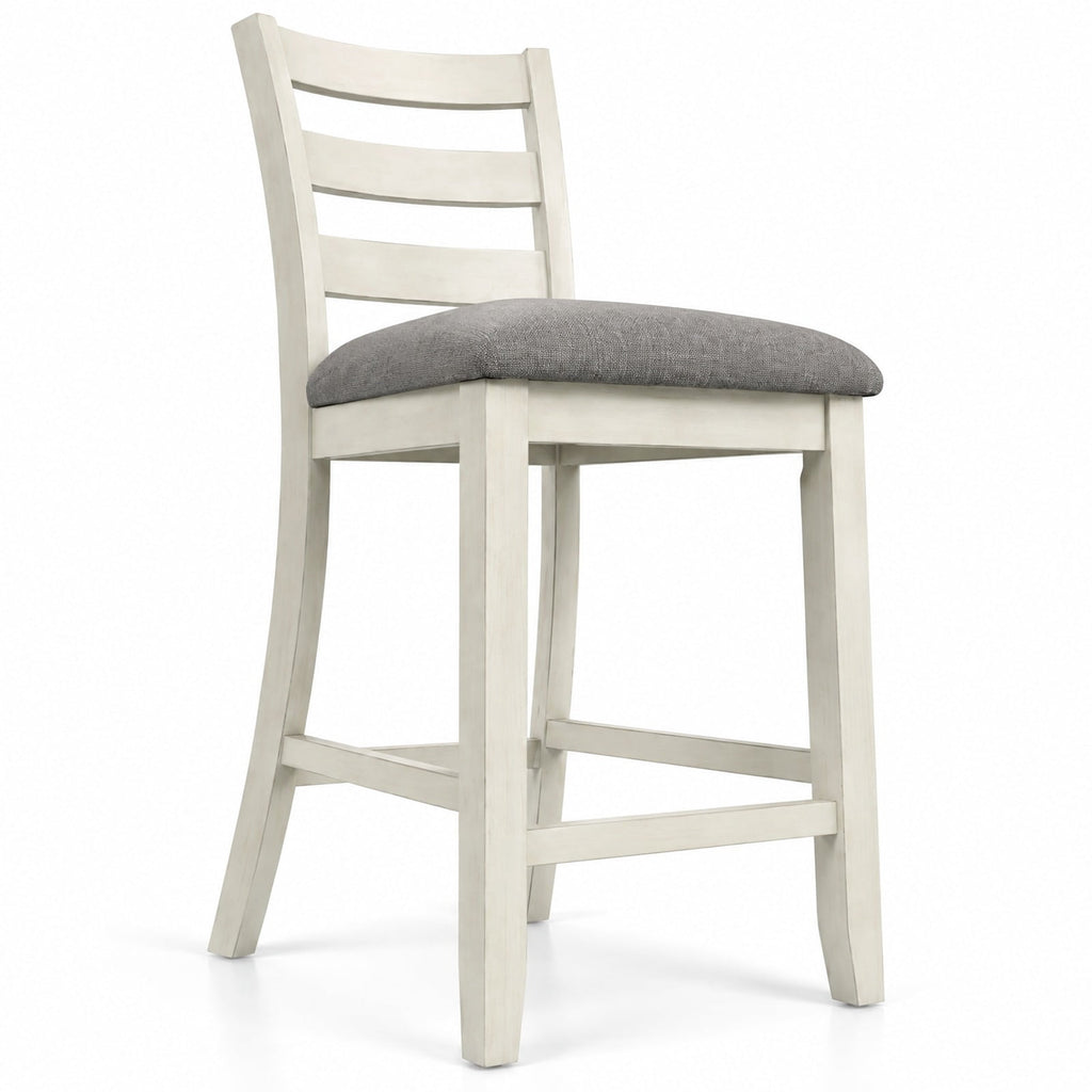 Airfind s Counter Height Chairs, 4 Piece, with Fabric Seat and Rubber Wood Legs, 353 lbs Capacity, Rubber wood linen fabric foam Frame, Beige