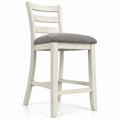 Airfind s Counter Height Chairs, 4 Piece, with Fabric Seat and Rubber Wood Legs, 353 lbs Capacity, Rubber wood linen fabric foam Frame, Beige