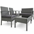 Airfind 4 Pieces Outdoor Rattan Conversation Set with Comfortable Cushion, 800 lbs Capacity, Rattan Frame, 23 Inch x 23 Inch x 28.5 Inch Footprint