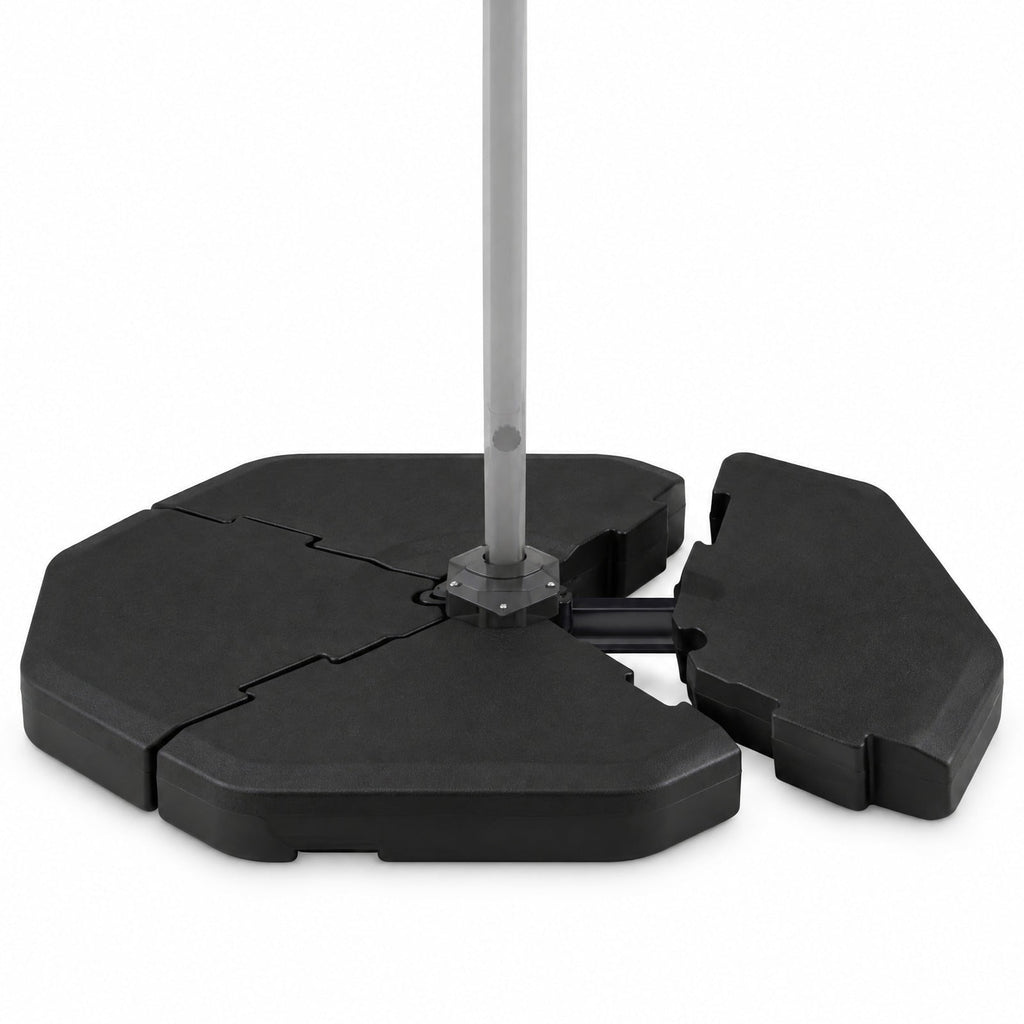 Airfind 4 Pieces Patio Cantilever Offset Umbrella Weights Base Plate Set, PE Frame, 41 Inch x 41 Inch x 5.5 Inch (L x W x H) Each plate Footprint, Black