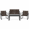 Airfind 4 Pieces Patio Furniture Conversation Set with Sofa Loveseat, 500 lbs Capacity, Steel polyester Frame, 24 Inch x 26 Inch x 32 Inch Footprint
