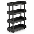 Airfind 4-Tier Bookshelf Open Bookcase with Anti-Tipping Kit Industrial Storage Unit, 33 lbs Capacity, Engineered Wood PE PP Frame, Black