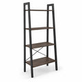 Airfind 4-Tier Bookshelf with Metal Frame and Adjustable Foot Pads, 200 lbs Capacity, Metal Engineered Wood Frame, Grey Oak