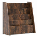 Airfind 4-Tier Kids Bookshelf with Deep Compartments for Bedroom, 22.5 x 10.5 x 23 inch Footprint, Brown
