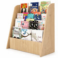 Airfind 4-Tier Kids Bookshelf with Deep Compartments for Bedroom, Natural, 4 open and deep compartments for book storage