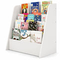 Airfind 4-Tier Kids Bookshelf with Deep Compartments for Bedroom, White, 4 open and deep compartments for book storage
