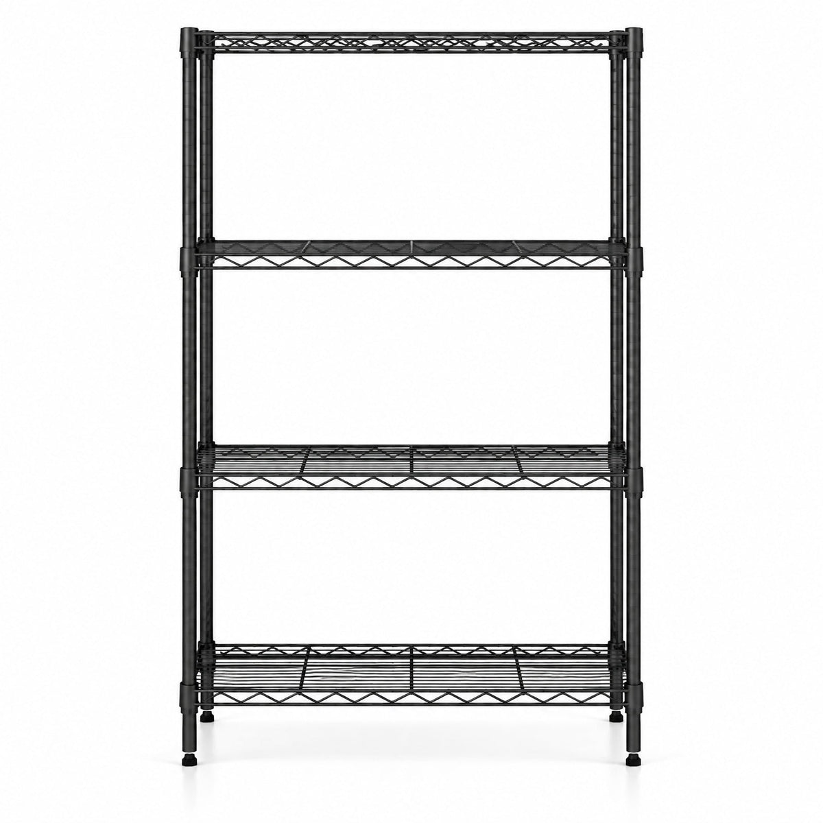 Airfind 4-Tier Metal Storage Shelving Unit with V-Shaped Wire Rack and 600 LBS Capacity, 600 lbs Capacity, Metal Frame, Black