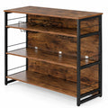 Airfind 4-Tier Mini Bar Kitchen Island with Footrest and Wine Rack, 44 lbs Capacity, Engineered Board Metal Frame, 47 Inch x 23.5 Inch x 40 Inch Footprint
