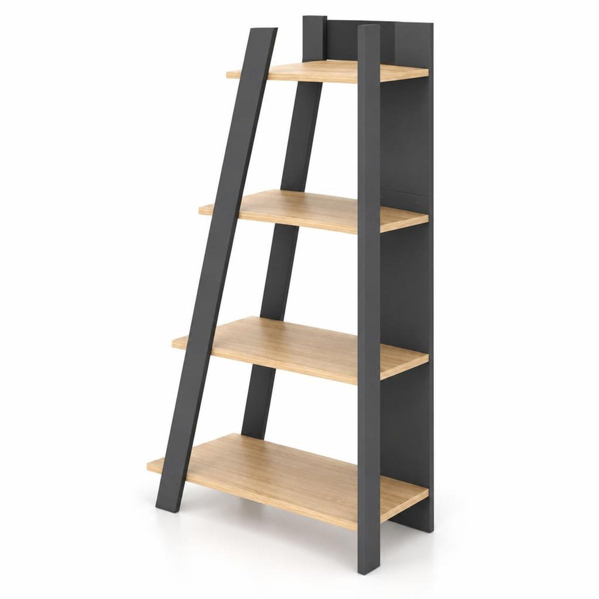 Airfind 4-Tier Modern Bookshelf Wooden Vertical Display Book Shelf for Small Space, Shelf 51 lbs Total Capacity, Engineered Wood Frame