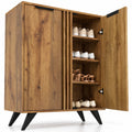 Airfind 4-Tier Modern Freestanding Hidden Shoe Cabinet with 2 Doors, 180 lbs Capacity, Engineered Wood Plastic Frame, 31.5 x 14 x 37.5 Footprint