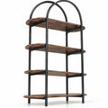 Airfind 4-Tier Open Bookcase with Sturdy Metal Frame for Living Room, 33 lbs Capacity, Metal Engineered Wood Frame, 37.5 x 13.5 x 61.5 Footprint