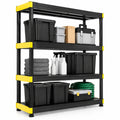 Airfind 4-Tier Plastic Storage Shelf Heavy-Duty Utility Rack Freestanding Storage Rack, PP Frame, 47.5in x 17.5in x 55.5in Footprint, Black