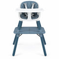 Airfind 4-in-1 Youth Convertible Youth Table Chair Set featuring PU Cushion, 33 lbs Capacity, PU PP Metal Frame, for 6-36 Months, Blue
