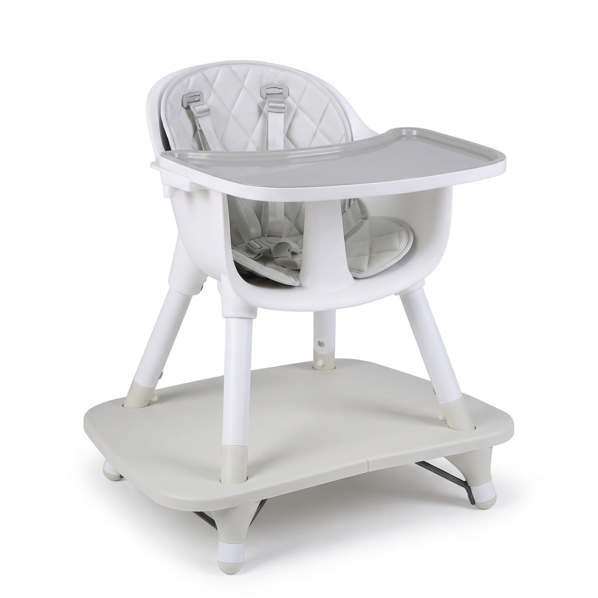 Airfind 4-in-1 Baby Convertible Toddler Table Chair Set with PU Cushion, 33 lbs Capacity, PU PP metal Frame, for 6-36 months, Cream