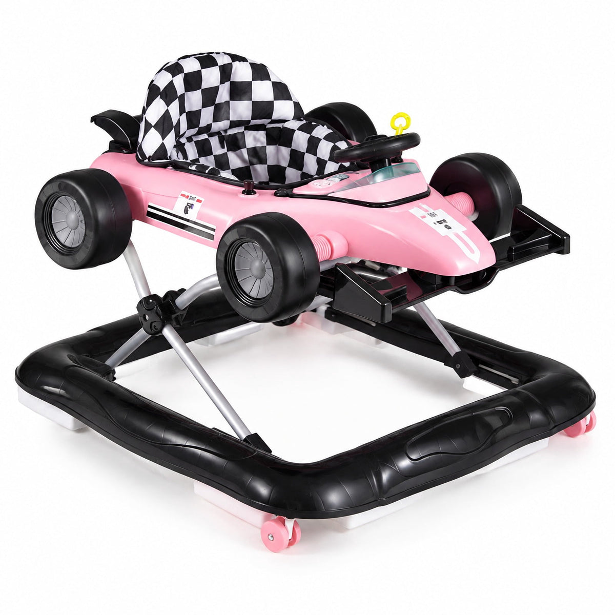 Airfind 4-in-1 Child Push Walker Activity Center Height Adjustable with Music Box, 26.5 Lbs Capacity, PP Metal, for 6-18 Months, Pink