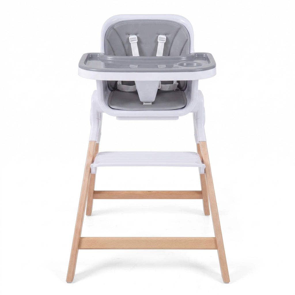 Airfind 4-in-1 Convertible Baby High Chair with Detachable Adjustable Tray, Beech Wood Legs