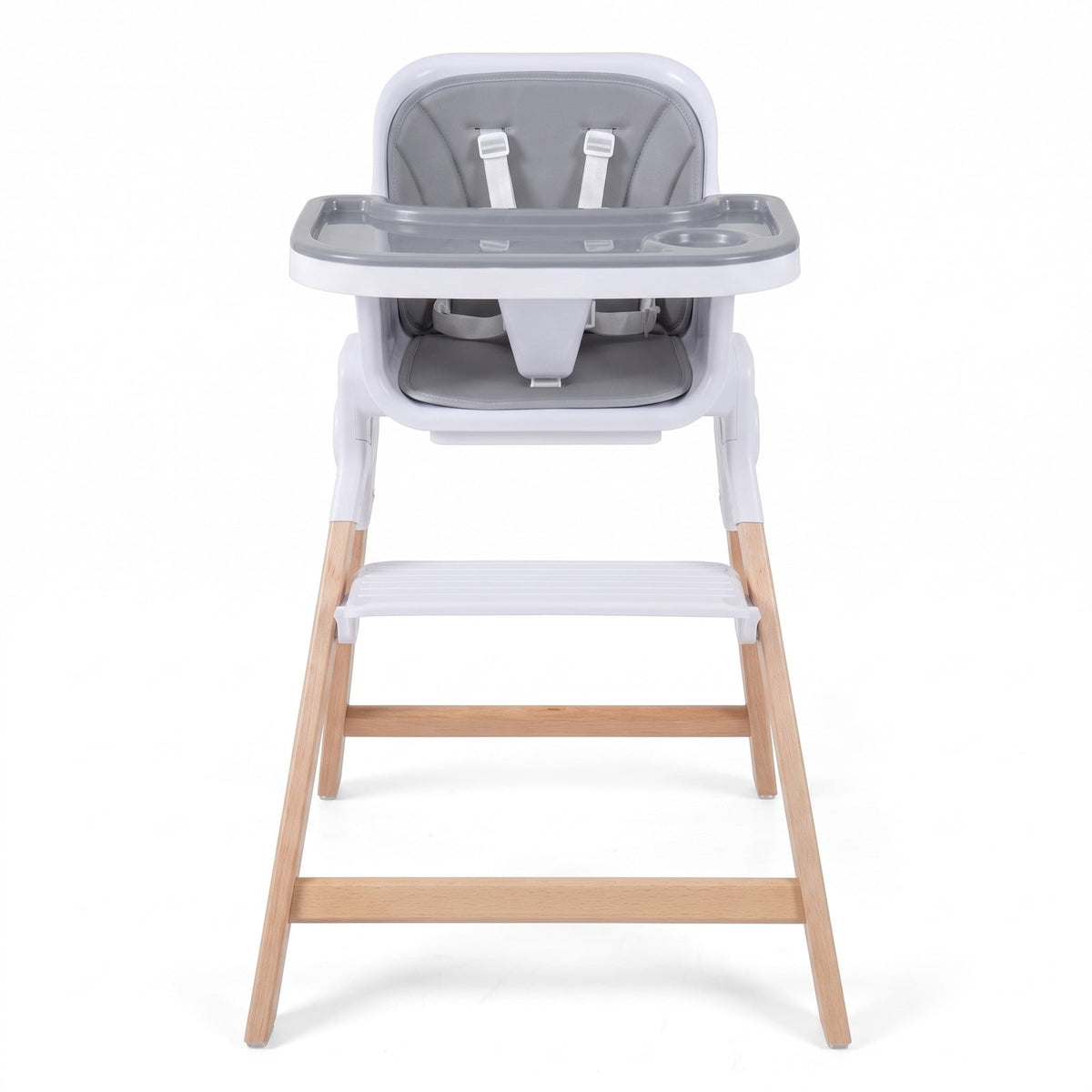 Airfind 4-in-1 Convertible Baby High Chair with Detachable Adjustable Tray, Beech Wood Legs