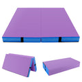 Airfind 4 x 4 FT Bi-Folding Gymnastic Tumbling Mat with Carry Straps and Washable Cover, 4 Inch Thick Foam Exercise Mat, Purple