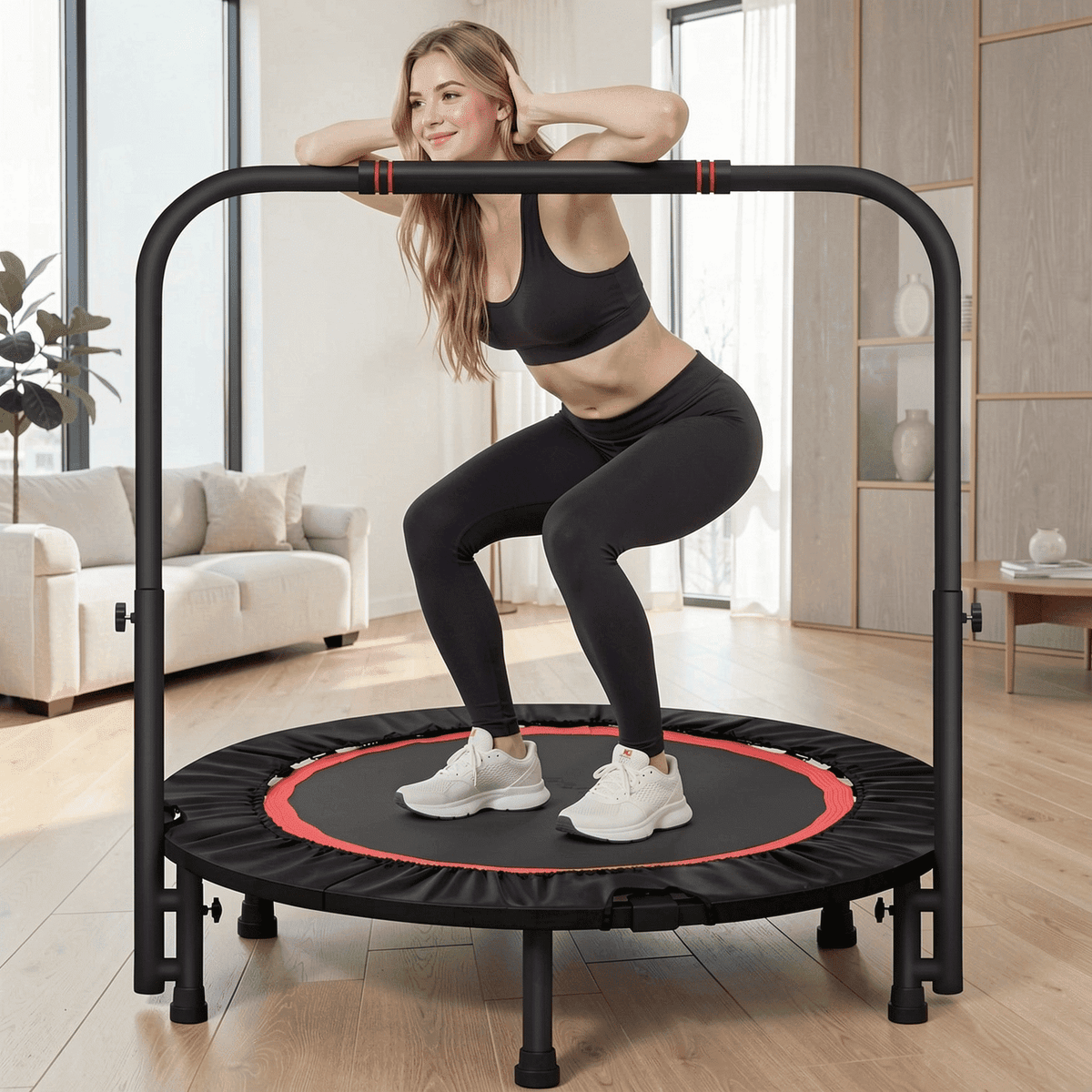 Airfind 40 Inch Mini Trampoline for Adults, 450LBS Foldable Fitness Rebound