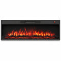 Airfind 40 Inch Recessed Electric Fireplace Heater with Adjustable Flame Colors and Brightness, Metal Tempered Glass 36 inch Frame, Black