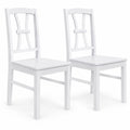 Airfind 400 lbs Capacity Dining Chair Set of 2 with Cross Backrest and Rubber Wood Frame, 400 lbs Capacity, Rubber Wood Engineered Wood Frame, White