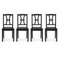 Airfind 400 Lbs Capacity Dining Chair Set of 4 with Cross Backrest and Rubber Wood, 400 Lbs Capacity, Rubber Wood Engineered Wood, Black