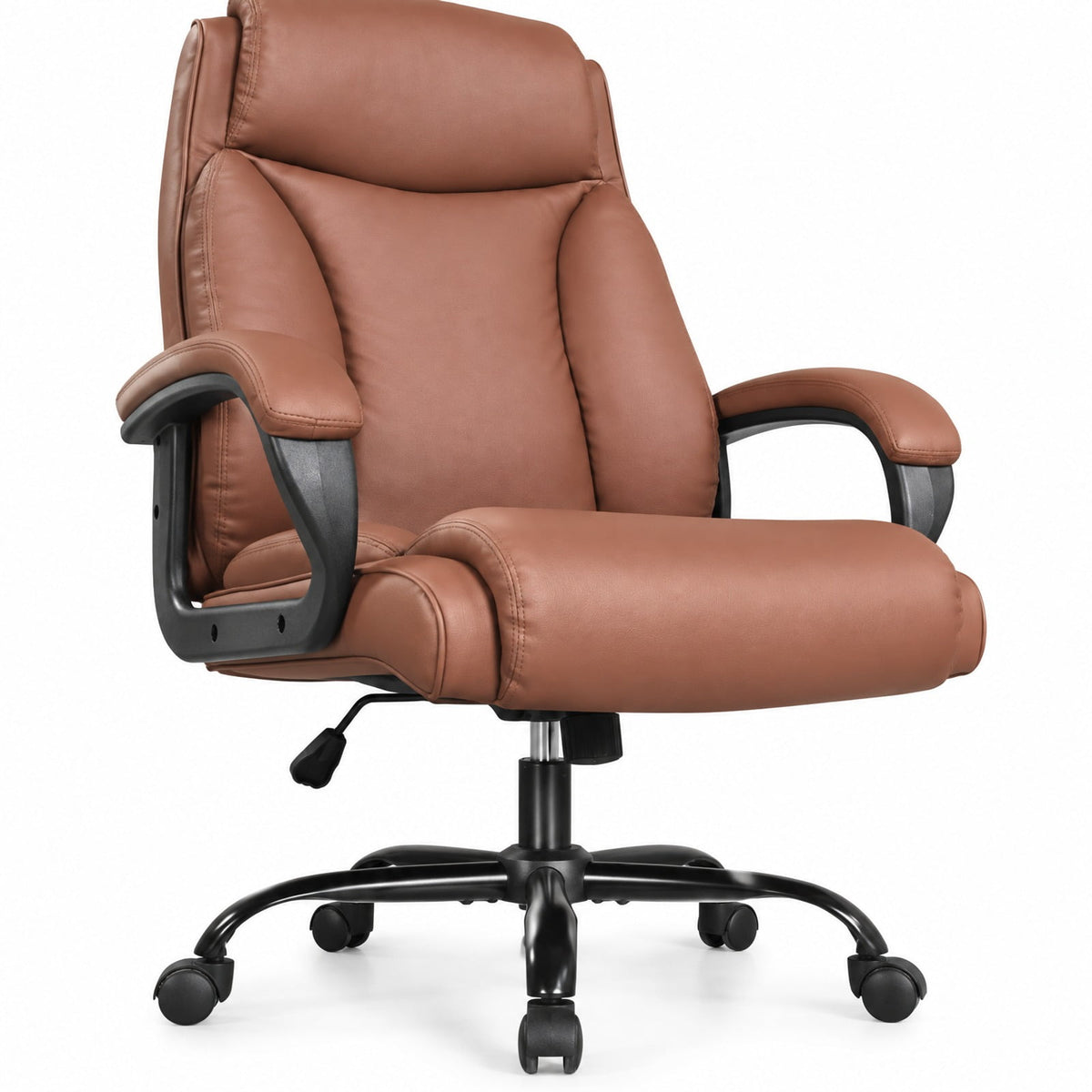 Airfind 400LBS Big and Tall Chair High Back Executive Chair Ergonomic Leather Computer Chair, 400 lbs Capacity, Brown