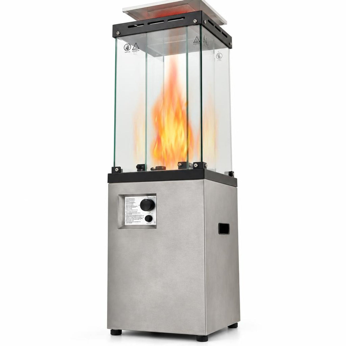 Airfind 41 000 BTU Propane Patio Heater with Metal Hood, 15.5 x 15.5 x 62 (L x W x H) Heat Output: 41 000 BTU Footprint, Gray