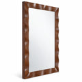 Airfind 41.5 x 28 inches Farmhouse Wall Mirror with Solid Wood Frame, Brown, Stable MDF back boards for added sturdiness