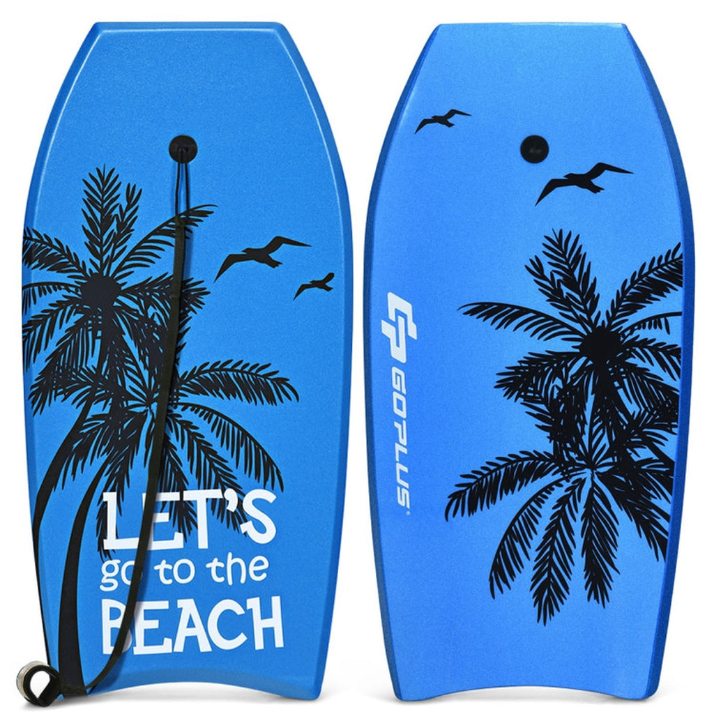 Airfind 41 Inch Ultra-Light IXPE Bodyboard for Adults ¡ª Cool-Touch Deck, EPS Core, HDPE Slick Bottom, Crescent Tail, Coiled Wrist Leash (Blue)