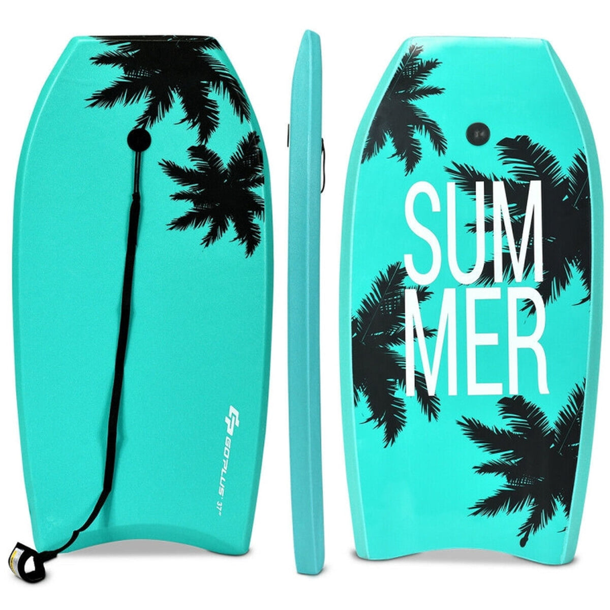 Airfind 41 Inch XPE Bodyboard for Adults ¡ª Soft Deck, EPS Core, HDPE Slick Bottom with Twin Channels, Crescent Tail, Coiled Leash Included (Green)