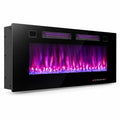 Airfind 42 Inch Ultra-Thin Electric Fireplace with Decorative Crystals and Smart APP Control-42 inch, Steel Tempered Glass 42 Inch: Frame, Black