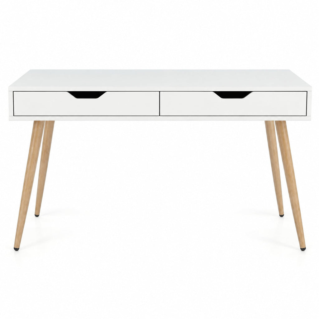 Airfind 43.5 Inch Computer Desk with 2 Drawers for Small Spaces, 165 lbs Capacity, Engineered Wood Frame, White