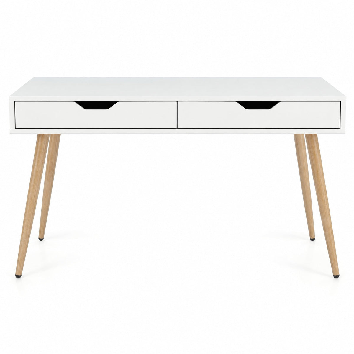 Airfind 43.5 Inch Computer Desk with 2 Drawers for Small Spaces, 165 lbs Capacity, Engineered Wood Frame, White