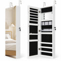 Airfind 43.5 Inch Jewelry Mirror Cabinet with Full-length Mirror and Adjustable Hangers, MDF Frame, White