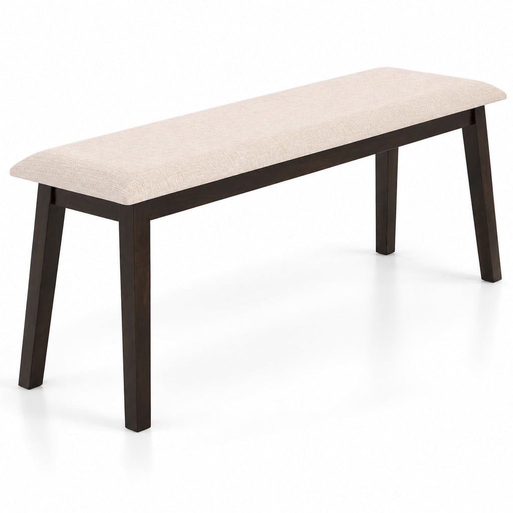 Airfind 43.5 Inch Upholstered Entryway Bench with Rubber Wood Frame, 550 lbs Capacity, Faux Linen Fabric Frame, 43.5 Inch x 14 Inch x 18 Inch Footprint, Beige