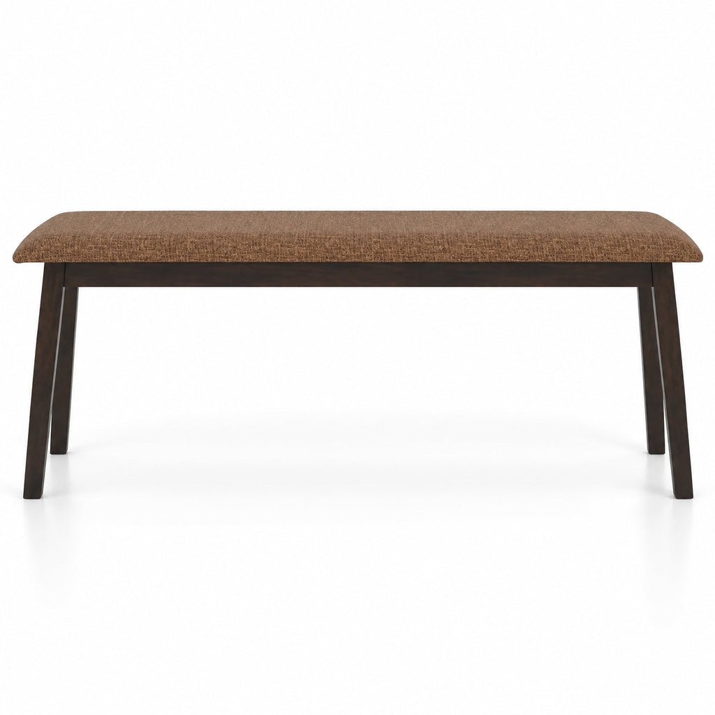 Airfind 43.5 Inch Upholstered Entryway Bench with Rubber Wood Frame, 550 lbs Capacity, Faux Linen Fabric Frame, 43.5 Inch x 14 Inch x 18 Inch Footprint, Brown