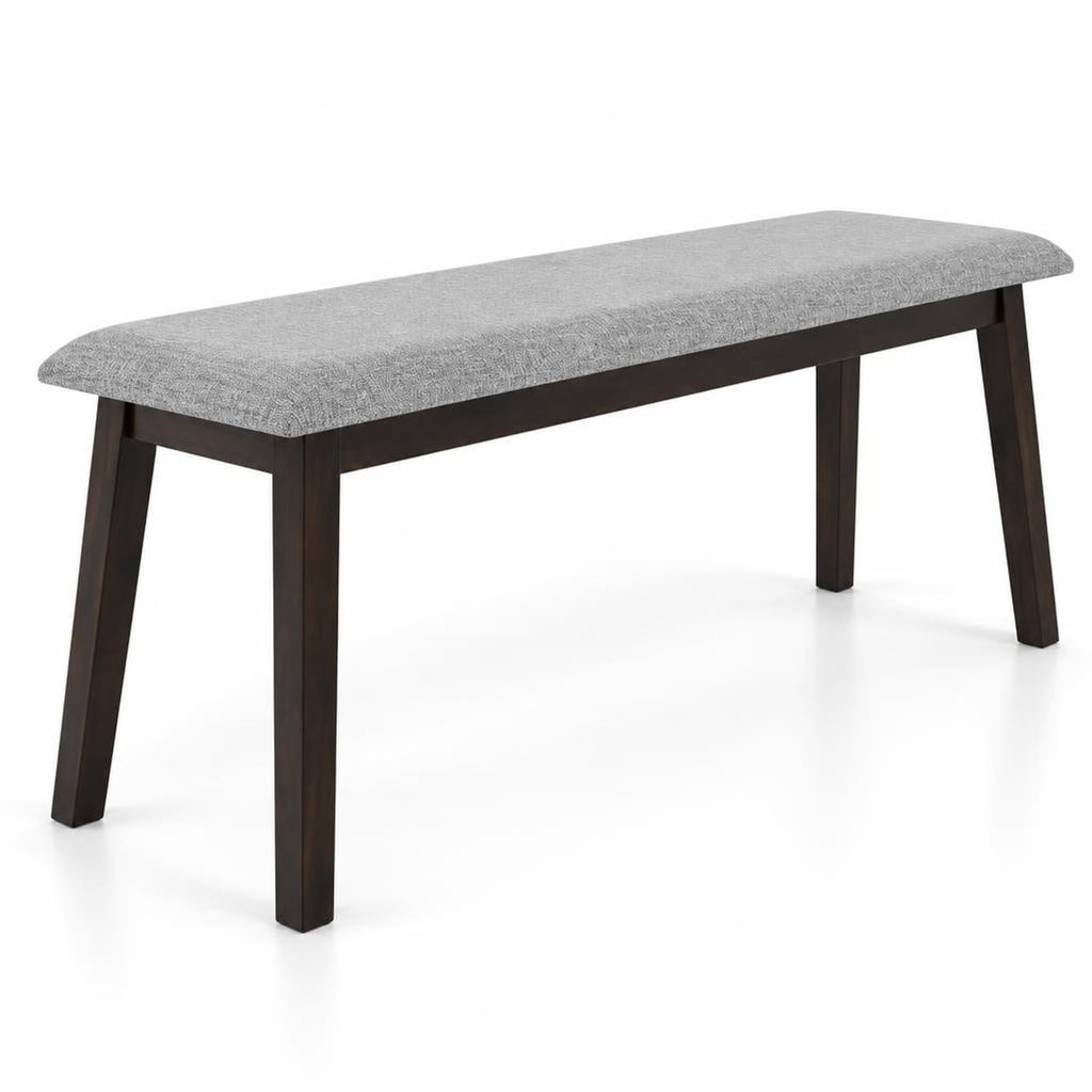 Airfind 43.5 Inch Upholstered Entryway Bench with Rubber Wood Frame, 550 lbs Capacity, Faux Linen Fabric Frame, 43.5 Inch x 14 Inch x 18 Inch Footprint, Grey