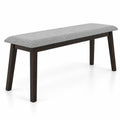 Airfind 43.5 Inch Upholstered Entryway Bench with Rubber Wood Frame, 550 lbs Capacity, Faux Linen Fabric Frame, 43.5 Inch x 14 Inch x 18 Inch Footprint, Grey