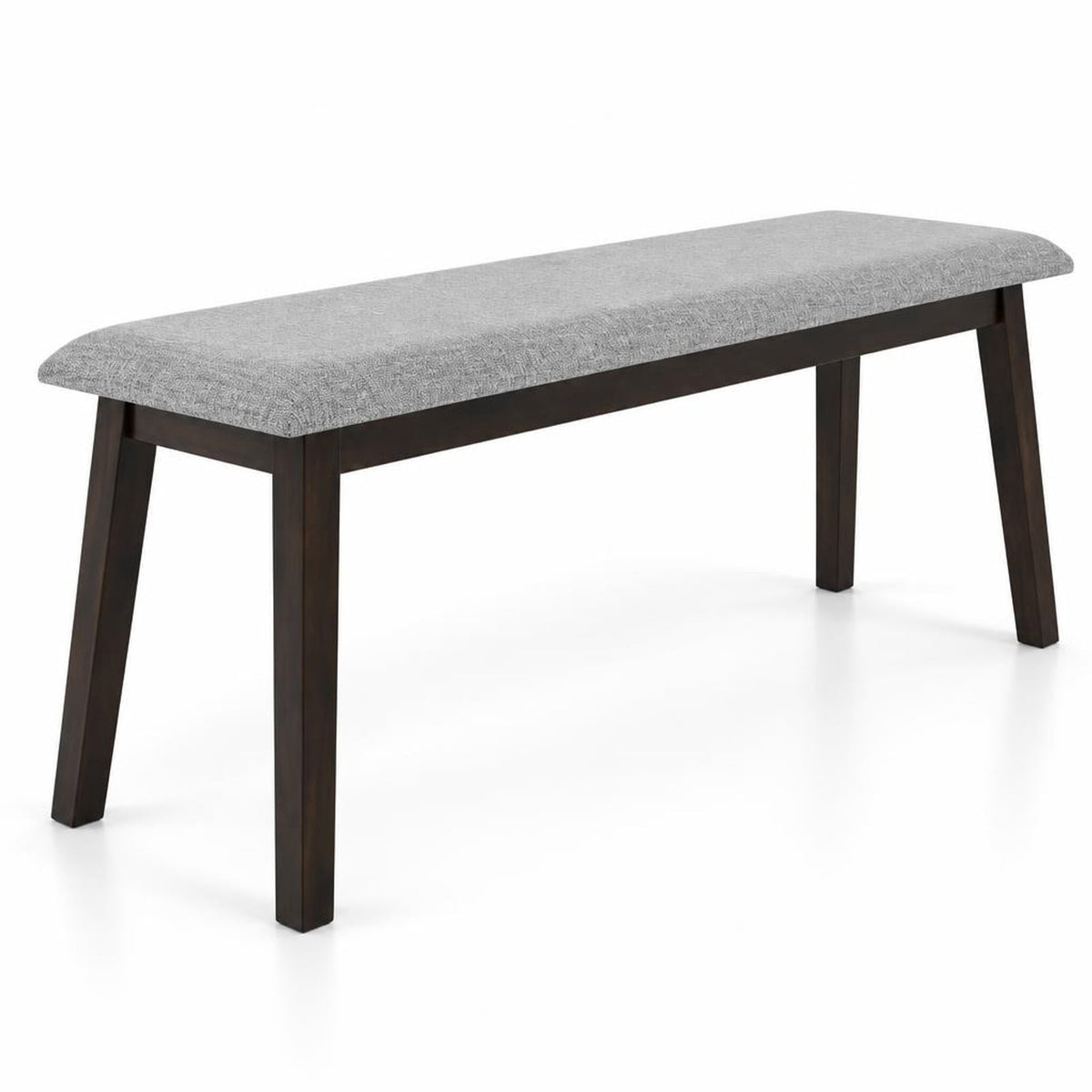 Airfind 43.5 Inch Upholstered Entryway Bench with Rubber Wood Frame, 550 lbs Capacity, Faux Linen Fabric Frame, 43.5 Inch x 14 Inch x 18 Inch Footprint, Grey