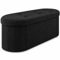Airfind 43 Folding Teddy Storage Ottoman Bench with Dividers for Living Room and Bedroom, 43 x 15 x 16Inner Footprint, Black