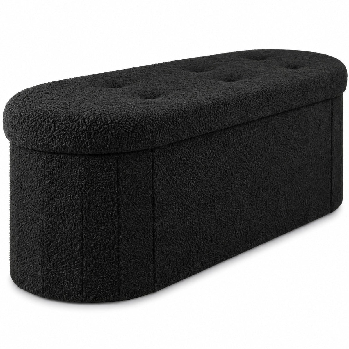 Airfind 43 Folding Teddy Storage Ottoman Bench with Dividers for Living Room and Bedroom, 43 x 15 x 16Inner Footprint, Black