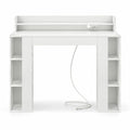 Airfind 43 Inch Computer Desk with Power Outlets and 2 Bookcases, 200 lbs Capacity, Engineered Wood Frame, 43 Inch x 22 Inch x 37 Inch Footprint, White