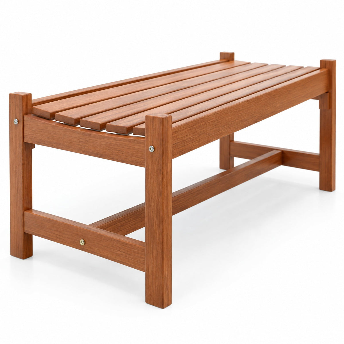 Airfind 44 Patio Wood Bench Set of 1 Outdoor Solid Hardwood Dining Bench with Teak Oil Finish, 530 lbs Capacity, Hardwood Frame, Wood