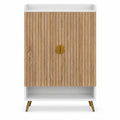 Airfind 44in Tall Shoe Storage Cabinet with 7-Tier Doors and Adjustable Shelves for Entryway, 110 lbs Capacity, Engineered Wood Metal Frame, Natural