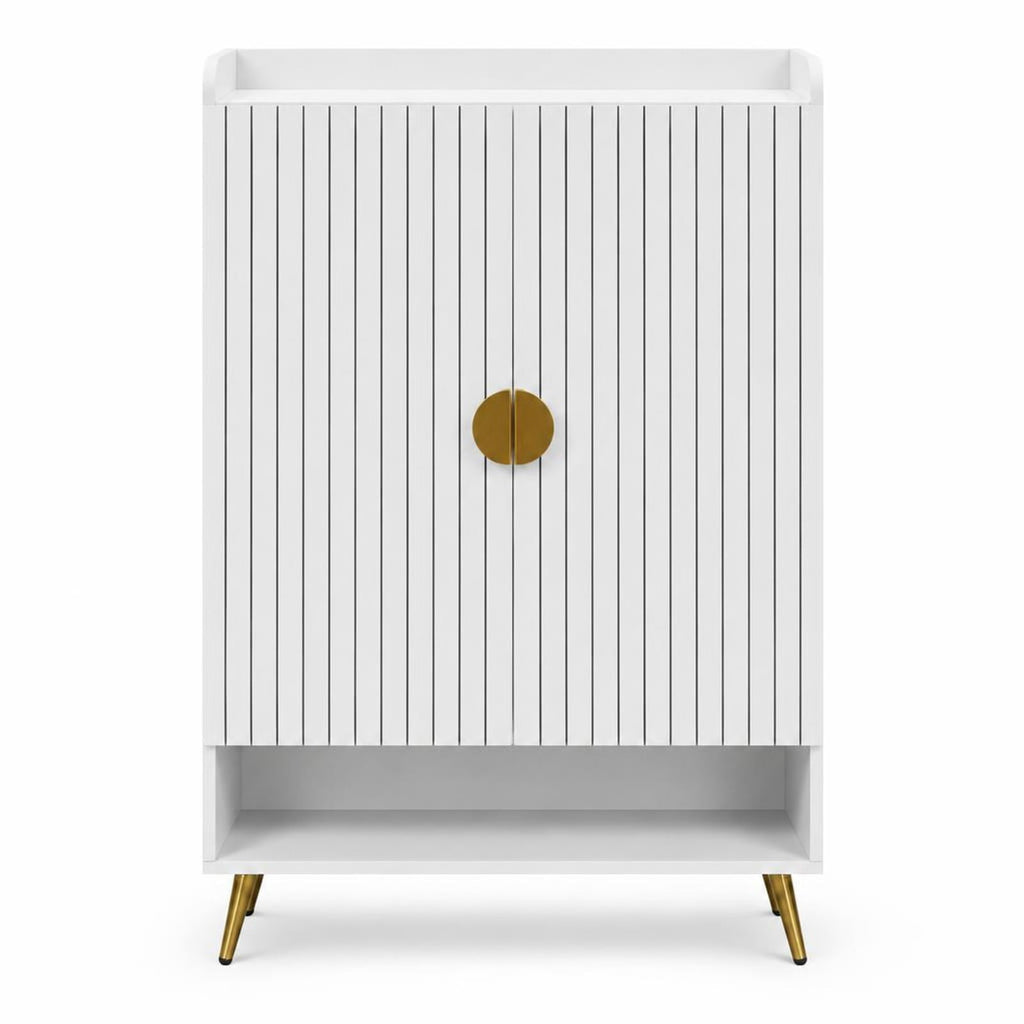 Airfind 44in Tall Shoe Storage Cabinet with 7-Tier Doors and Adjustable Shelves for Entryway, 110 lbs Capacity, Engineered Wood Metal Frame, White