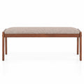 Airfind 45 Inch Farmhouse Backless Bench with Rubber Wood Legs and Fabric Padded Seat, 400 lbs Capacity, 45 x 17 x 19 Footprint, Beige