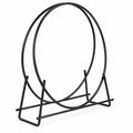 Airfind 45 Round Firewood Rack with Heavy, 485 lbs Capacity, Metal Frame, 46 x 14.5 x 48.5 Footprint, Black