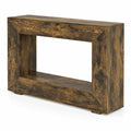 Airfind 47 Inch 2-Tier Farmhouse Console Table with Open Storage Shelf for Living Room, 47 Inch x 12 Inch x 33 Inch Middle Footprint, Brown